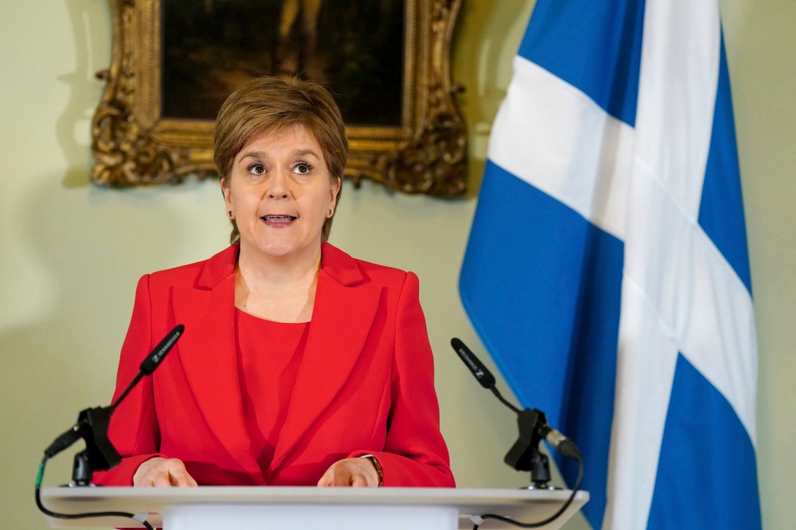Nicola Sturgeon speaks during a press conference at Bute House in Edinburgh, Wednesday, Feb. 15 2023. Sturgeon has resigned as first minister of Scotland following months of controversy over a law that makes it simpler for people to change their gender on official documents. Sturgeon led the country's devolved government and the Scottish National Party for eight years. (Jane Barlow/Pool photo via AP) Nicola Sturgeon speaks during a press conference at Bute House in Edinburgh, Wednesday, Feb. 15 2023. Sturgeon has resigned as first minister of Scotland following months of controversy over a law that makes it simpler for people to change their gender on official documents. Sturgeon led the country's devolved government and the Scottish National Party for eight years. (Jane Barlow/Pool photo via AP)