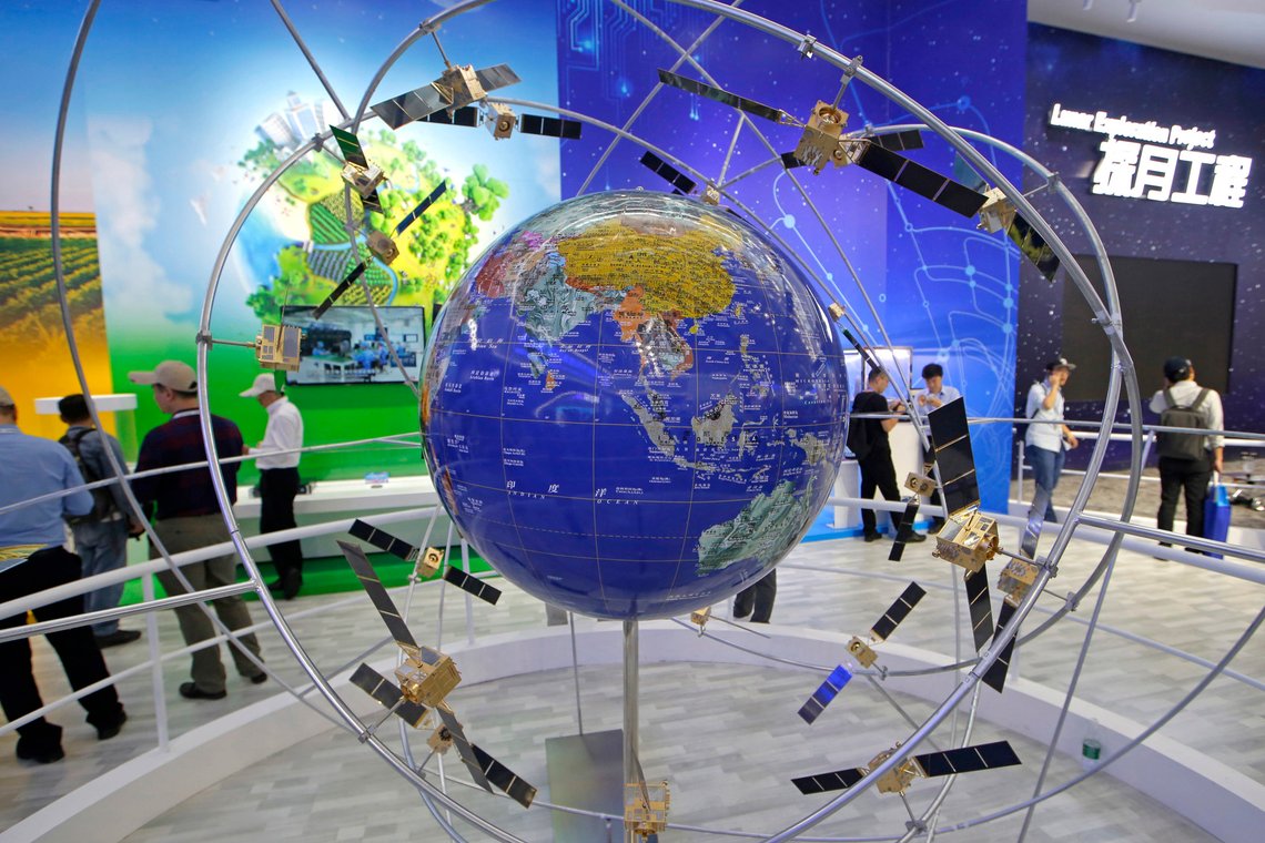 FILE - In this Nov. 7, 2018, file photo, a model of Chinese BeiDou Navigation Satellite System is displayed during the 12th China International Aviation and Aerospace Exhibition, also known as Airshow China 2018, in Zhuhai city, south China's Guangdong province. China is celebrating the completion of its BeiDou Navigation Satellite System that could rival the U.S. Global Positioning System and significantly boost China’s security and geopolitical clout. President Xi Jinping, the leader of the ruling Communist Party and the People’s Liberation Army, officially commissioned the system Friday, July 31, 2020, at a ceremony at the Great Hall of the People in Beijing. (AP Photo/Kin Cheung) FILE - In this Nov. 7, 2018, file photo, a model of Chinese BeiDou Navigation Satellite System is displayed during the 12th China International Aviation and Aerospace Exhibition, also known as Airshow China 2018, in Zhuhai city, south China's Guangdong province. China is celebrating the completion of its BeiDou Navigation Satellite System that could rival the U.S. Global Positioning System and significantly boost China’s security and geopolitical clout. President Xi Jinping, the leader of the ruling Communist Party and the People’s Liberation Army, officially commissioned the system Friday, July 31, 2020, at a ceremony at the Great Hall of the People in Beijing. (AP Photo/Kin Cheung)
