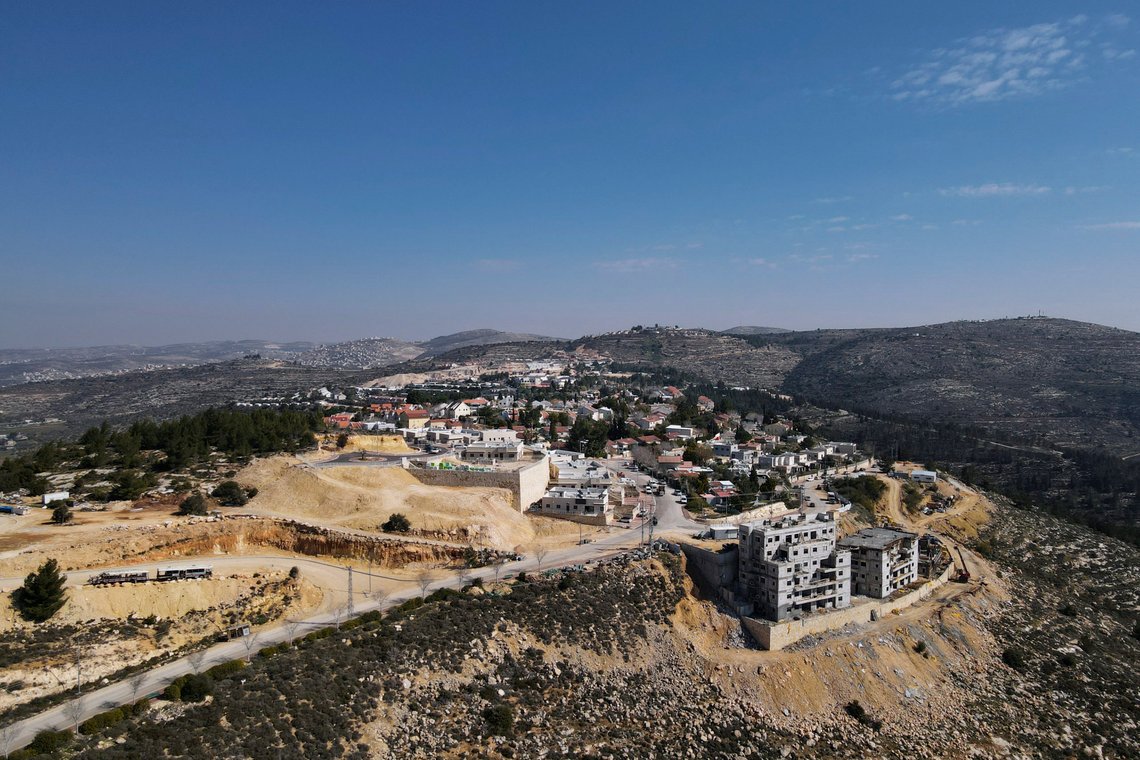 A view of the West Bank Jewish settlement of Eli, Tuesday, Feb. 14, 2023. Israeli's finance minister Bezalel Smotrich on Tuesday brushed off American criticism of new settlement construction in the West Bank and vowed to legalize dozens of wildcat settlement outposts in the occupied territory. (AP Photo/Ariel Schalit) A view of the West Bank Jewish settlement of Eli, Tuesday, Feb. 14, 2023. Israeli's finance minister Bezalel Smotrich on Tuesday brushed off American criticism of new settlement construction in the West Bank and vowed to legalize dozens of wildcat settlement outposts in the occupied territory. (AP Photo/Ariel Schalit)