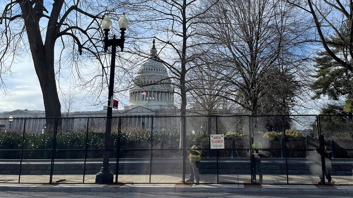 The U.S. Capitol is seen behind security fencing, Sunday, Feb. 5, 2023, on Capitol Hill in Washington. The fencing was installed around the Capitol before the Tuesday evening State of the Union address. (AP Photo/Anna Johnson The U.S. Capitol is seen behind security fencing, Sunday, Feb. 5, 2023, on Capitol Hill in Washington. The fencing was installed around the Capitol before the Tuesday evening State of the Union address. (AP Photo/Anna Johnson