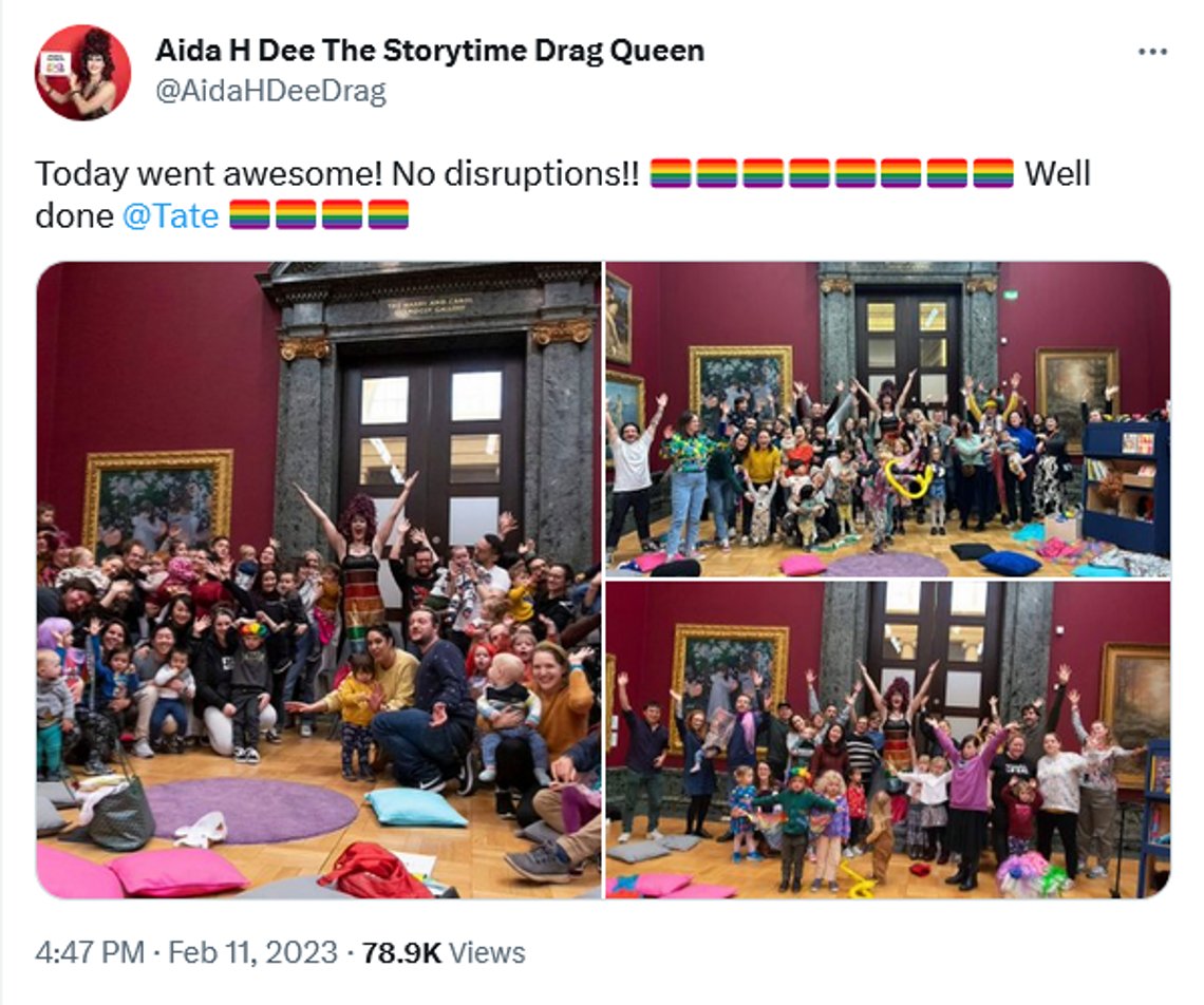 Skjermbilde fra Twitterkontoen til Aida H Dee The Storytime Drag Queen. Skjermbilde fra Twitterkontoen til Aida H Dee The Storytime Drag Queen.