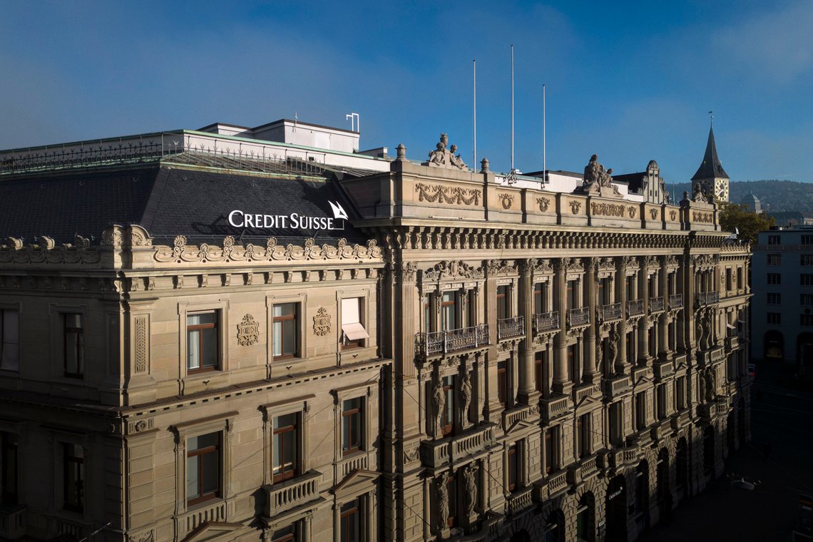 The headquarters of Swiss Bank Credit Suisse are seen in this photo taken with a drone in Zurich, Switzerland, Thursday, Oct. 27, 2022. (Michael Buholzer/Keystone via AP) The headquarters of Swiss Bank Credit Suisse are seen in this photo taken with a drone in Zurich, Switzerland, Thursday, Oct. 27, 2022. (Michael Buholzer/Keystone via AP)