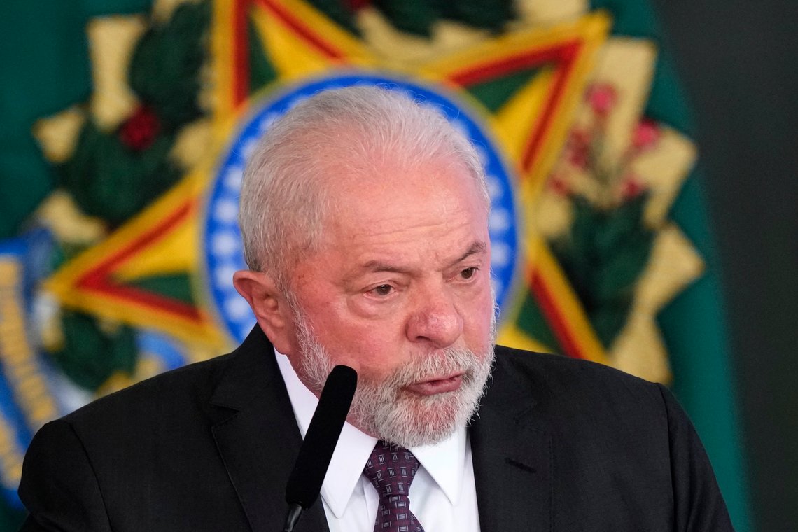 Brazil's President Luiz Inacio Lula da Silva speaks during a ceremony relaunching the Bolsa Familia or Family Grant program, at the Planalto Palace, in Brasilia, Brazil, Thursday, March 2, 2023. Bolsa Familia is a cash transfer program that aims to help families living in poverty. (AP Photo/Eraldo Peres) Brazil's President Luiz Inacio Lula da Silva speaks during a ceremony relaunching the Bolsa Familia or Family Grant program, at the Planalto Palace, in Brasilia, Brazil, Thursday, March 2, 2023. Bolsa Familia is a cash transfer program that aims to help families living in poverty. (AP Photo/Eraldo Peres)