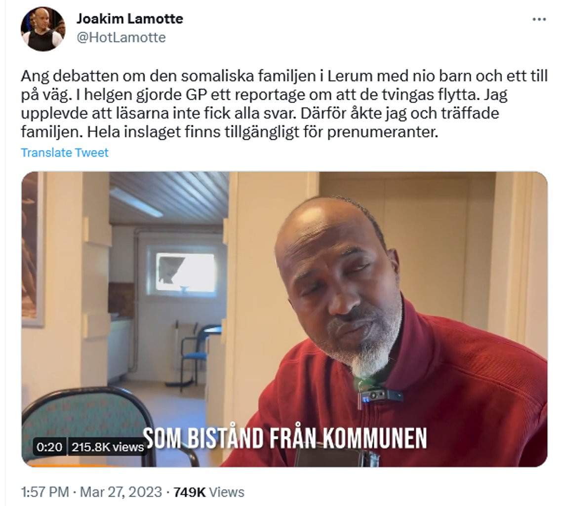 Skjermbilde av kontoen til Joakim Lamotte på Twitter. Skjermbilde av kontoen til Joakim Lamotte på Twitter.