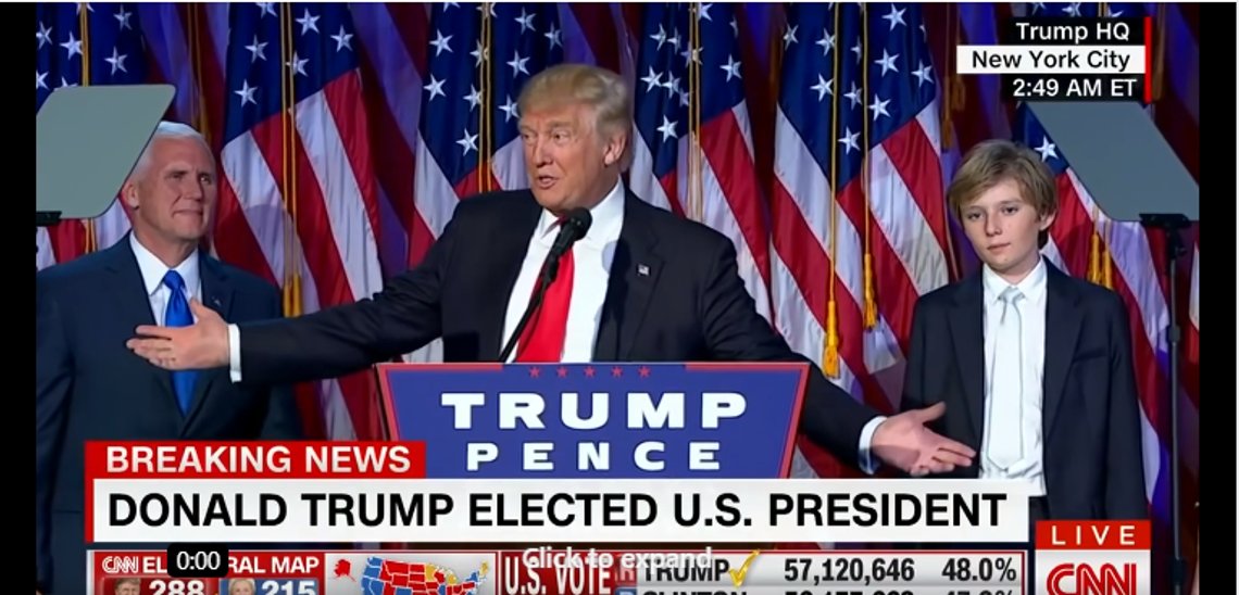 Trump er tilbake på Facebook. Dette er en skjermdump av den korte videoen han la ut, som viser Trump etter valgseieren i 2016. Trump er tilbake på Facebook. Dette er en skjermdump av den korte videoen han la ut, som viser Trump etter valgseieren i 2016.