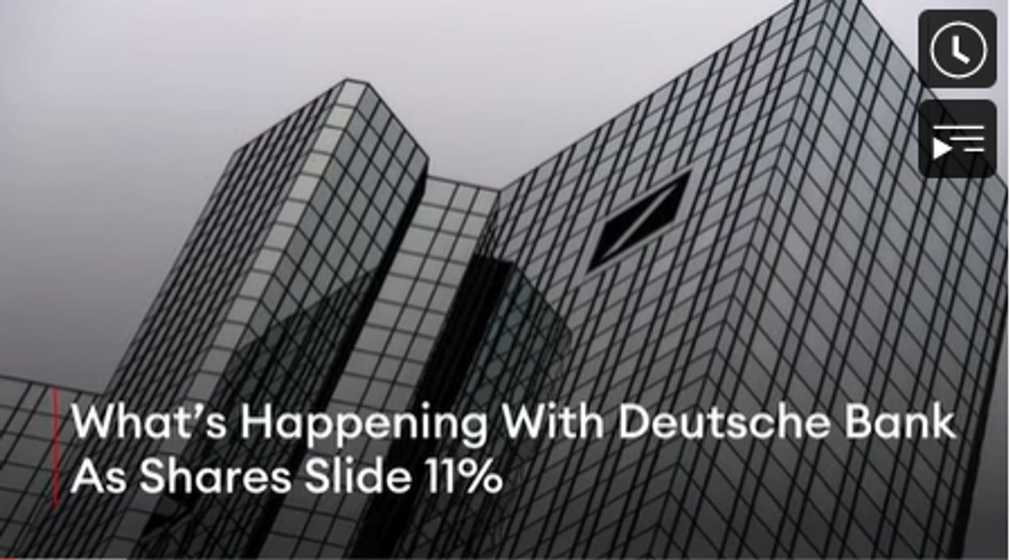 Hva skjer med Deutsche Bank? spør Forbes. Skjermdump YouTube/ Forbes Hva skjer med Deutsche Bank? spør Forbes. Skjermdump YouTube/ Forbes