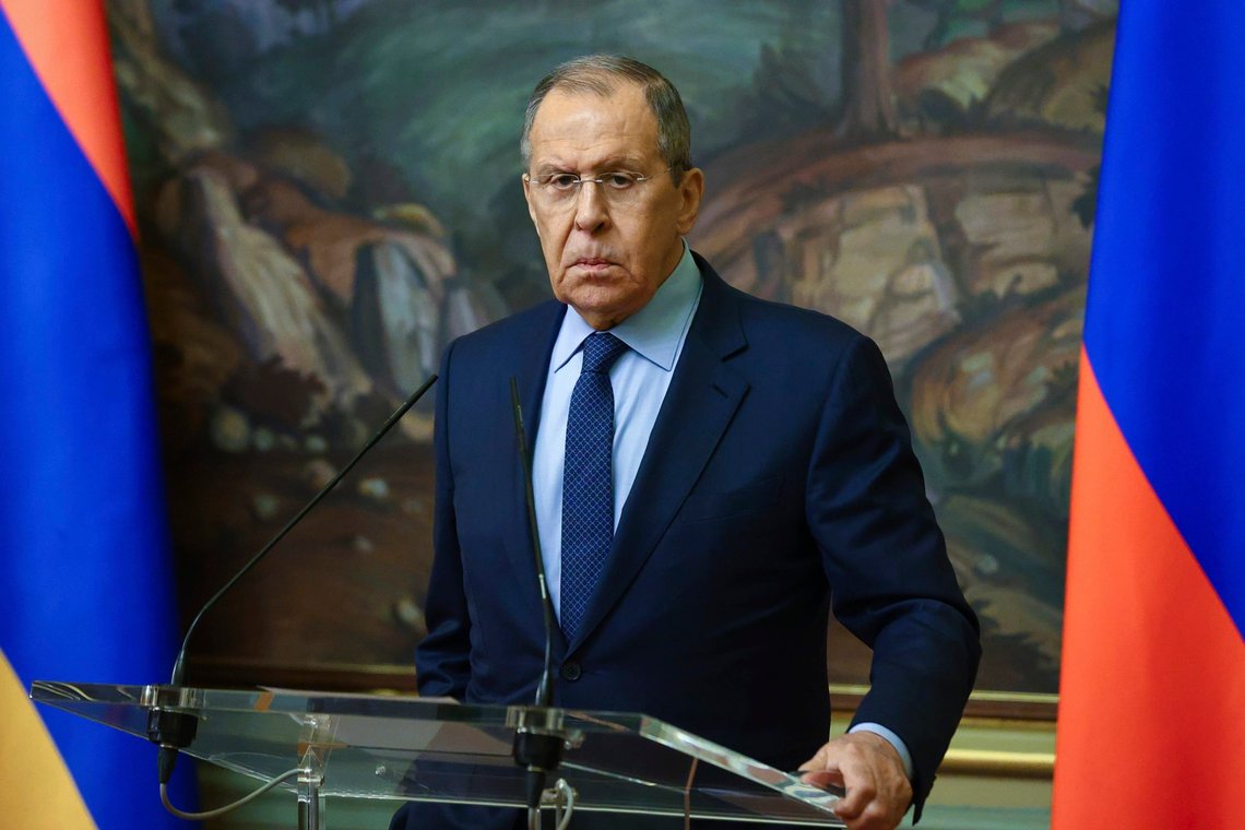 Sergei Lavrov under et møte i forrige måned. Foto: Det russiske utenriksdepartementet / AP / NTB Sergei Lavrov under et møte i forrige måned. Foto: Det russiske utenriksdepartementet / AP / NTB