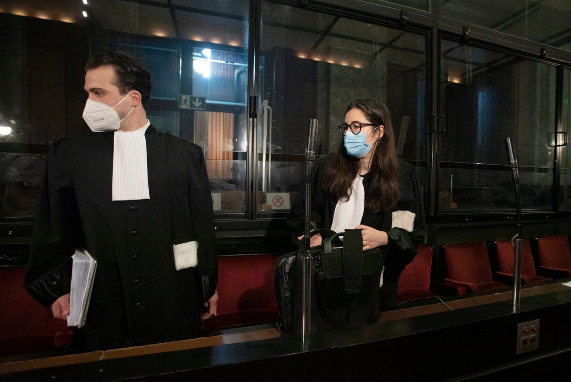 Lawyer for AstraZeneca Clemence Van Muylder, right, arrives for a hearing, European Commission vs AstraZeneca, at the main courthouse in Brussels, Wednesday, May 26, 2021. The European Union took on vaccine producer AstraZeneca in a Brussels court on Wednesday with the urgent demand that the company needs to make an immediate delivery of COVID-19 shots the 27-nation bloc insists were already due. (AP Photo/Virginia Mayo) Lawyer for AstraZeneca Clemence Van Muylder, right, arrives for a hearing, European Commission vs AstraZeneca, at the main courthouse in Brussels, Wednesday, May 26, 2021. The European Union took on vaccine producer AstraZeneca in a Brussels court on Wednesday with the urgent demand that the company needs to make an immediate delivery of COVID-19 shots the 27-nation bloc insists were already due. (AP Photo/Virginia Mayo)