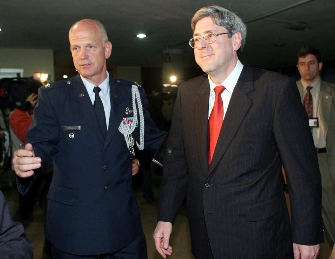 U.S. Under Secretary of Defense for Policy Douglas J. Feith arrives to the defense ministry in Bogota, Colombia, May 3, 2005. Feith is visiting Colombia for two days. (AP Photo/Fernando Vergara) U.S. Under Secretary of Defense for Policy Douglas J. Feith arrives to the defense ministry in Bogota, Colombia, May 3, 2005. Feith is visiting Colombia for two days. (AP Photo/Fernando Vergara)