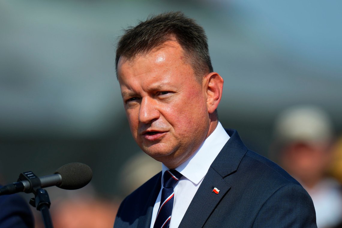 Polens forsvarsminister Mariusz Blaszczak. Foto: AP/Petr David Josek Polens forsvarsminister Mariusz Blaszczak. Foto: AP/Petr David Josek