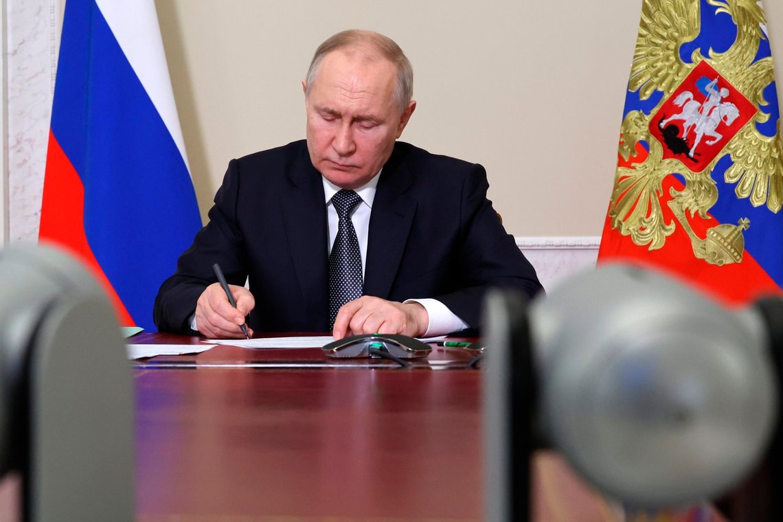 Russland mener Ukraina forsøkte å likvidere president Vladimir Putin. Foto: Mikhail Klimentjev, / Sputnik, Kreml Pool Photo via AP / NTB Russland mener Ukraina forsøkte å likvidere president Vladimir Putin. Foto: Mikhail Klimentjev, / Sputnik, Kreml Pool Photo via AP / NTB