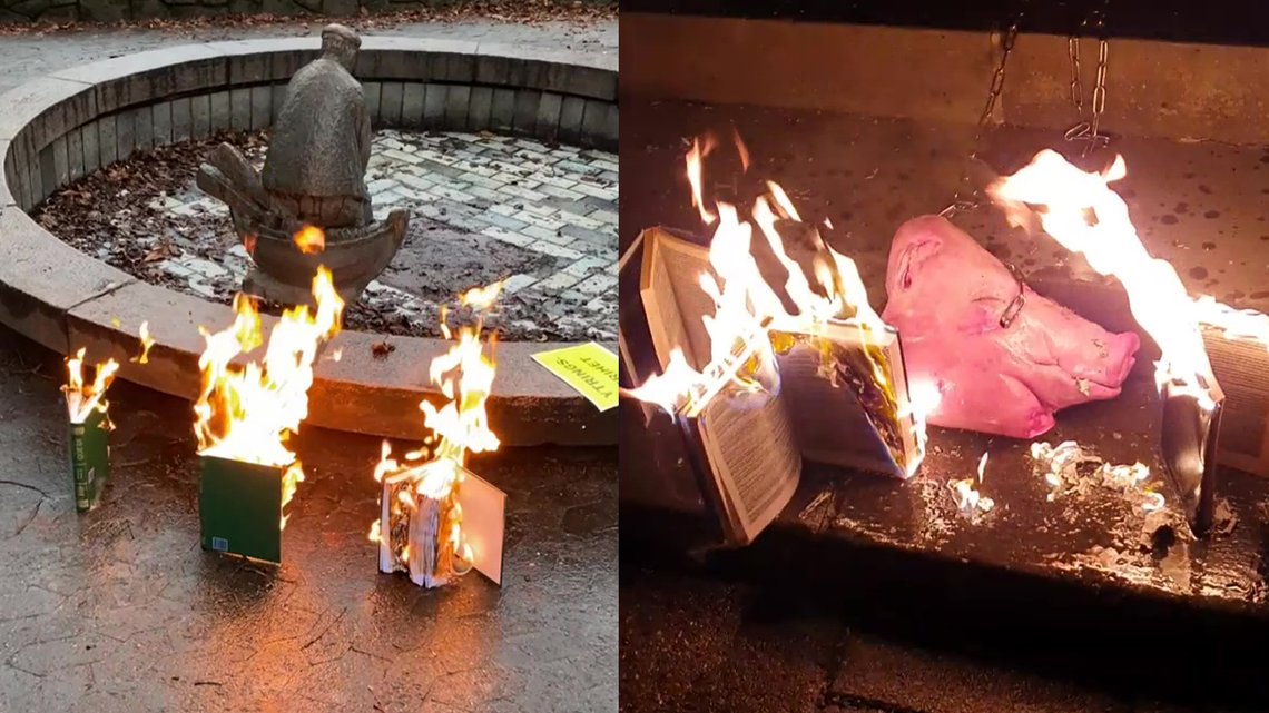 Svensk politi mobiliserer for å forhindre bråk i forbindelse med en lovlig koranbrenning i Stockholm onsdag ettermiddag. Illustrasjonsfoto: Stillbilde fra SIANs aksjoner i Norge, høsten 2020 Svensk politi mobiliserer for å forhindre bråk i forbindelse med en lovlig koranbrenning i Stockholm onsdag ettermiddag. Illustrasjonsfoto: Stillbilde fra SIANs aksjoner i Norge, høsten 2020