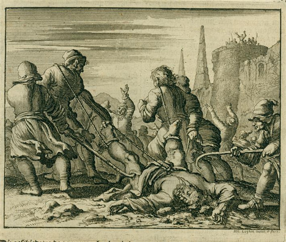Jan Luyken Death of Mark the Evangelist, Alexandria, AD 64 (1685) Jan Luyken Death of Mark the Evangelist, Alexandria, AD 64 (1685)
