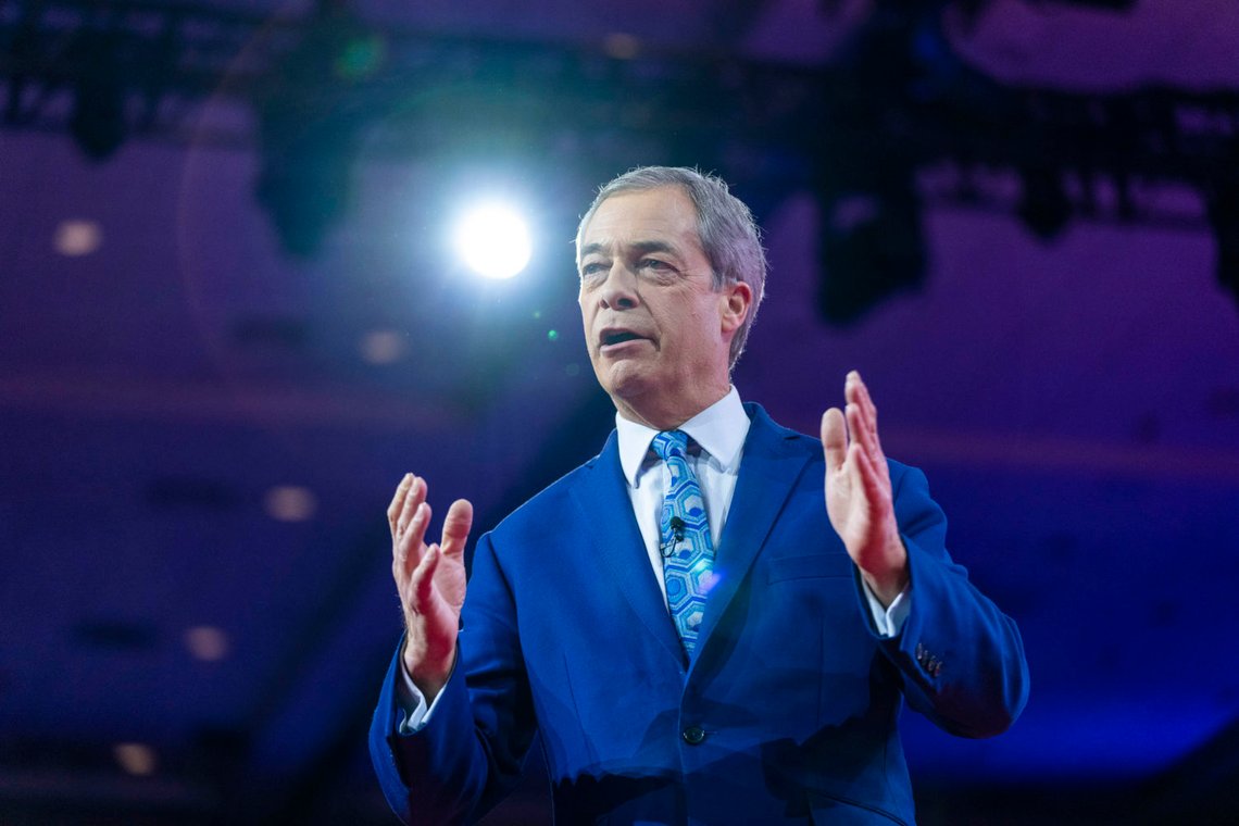 Nigel Farage er sterkt kritisk til at Ukraina skal få bli medlem av Nato. Foto: AP /Alex Brandon Nigel Farage er sterkt kritisk til at Ukraina skal få bli medlem av Nato. Foto: AP /Alex Brandon