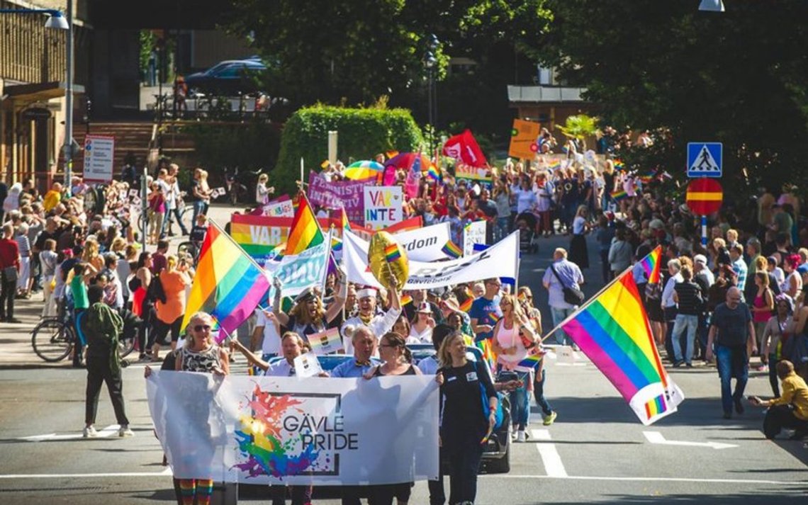 Paraden under Gävle Pride i 2019. Foto: Gävle Pride Paraden under Gävle Pride i 2019. Foto: Gävle Pride