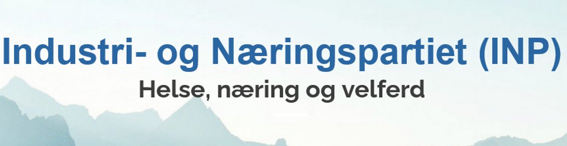 Skjermbilde av offisiell nettside for Industri- og Næringspartiet (INP). Skjermbilde av offisiell nettside for Industri- og Næringspartiet (INP).