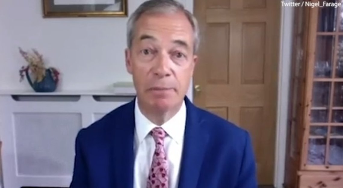 Nigel Farage sier han kan bli leder for Tory-partiet innen 2026. Om han spøker eller mener det alvorlig er dog nokså usikkert. Skjermdump Twitter Nigel Farage sier han kan bli leder for Tory-partiet innen 2026. Om han spøker eller mener det alvorlig er dog nokså usikkert. Skjermdump Twitter