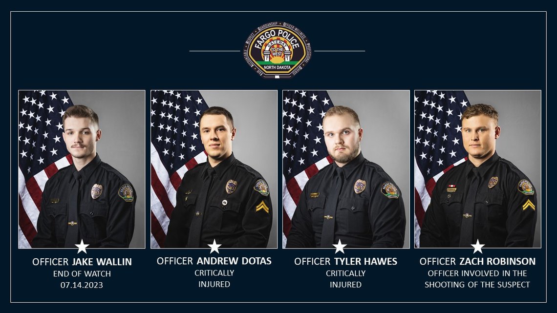 Photo: FPD Officers Involved in 07.15.2023 Critical Incident. Courtesy: City of Fargo. Photo: FPD Officers Involved in 07.15.2023 Critical Incident. Courtesy: City of Fargo.
