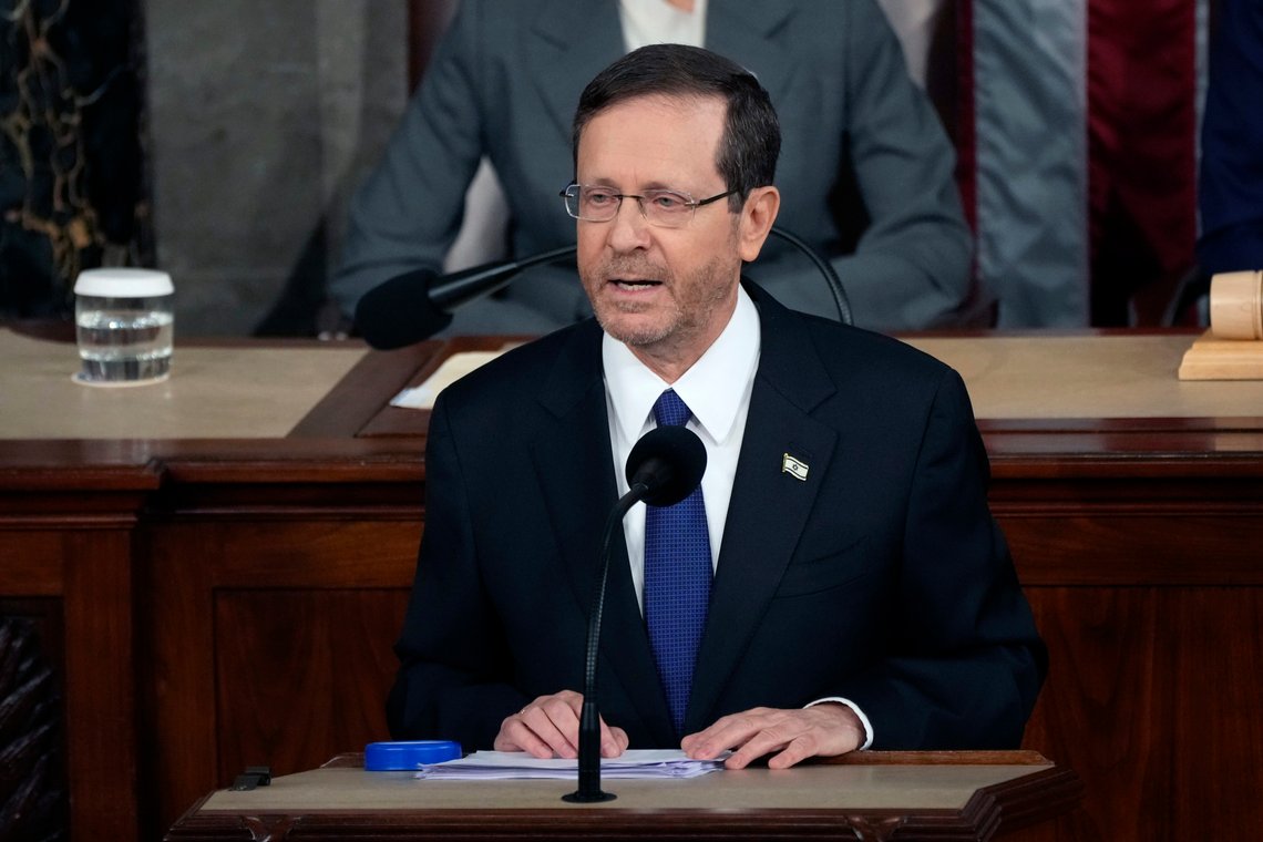 Israeli President Isaac Herzog speaks to a joint session of Congress, Wednesday, July 19, 2023, at the Capitol in Washington. (AP Photo/Jacquelyn Martin) Israeli President Isaac Herzog speaks to a joint session of Congress, Wednesday, July 19, 2023, at the Capitol in Washington. (AP Photo/Jacquelyn Martin)