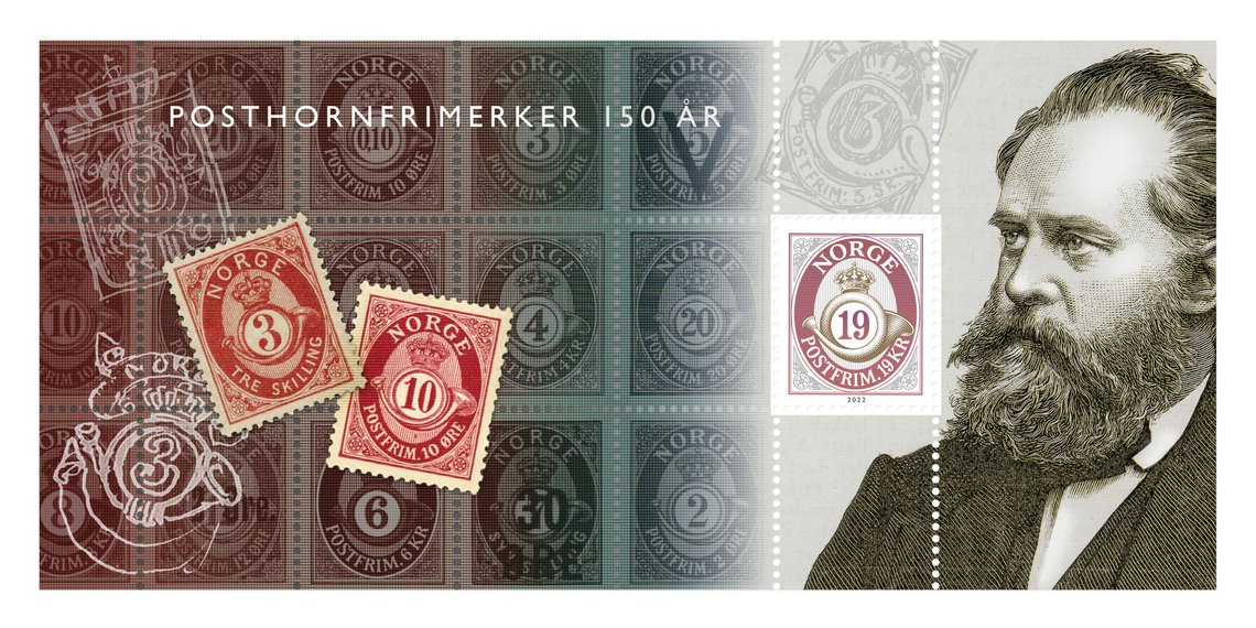 Det norske posthornfrimerket var 150 år i 2022. Det er verdensrekord.
Foto: Posten / NTB Det norske posthornfrimerket var 150 år i 2022. Det er verdensrekord.
Foto: Posten / NTB