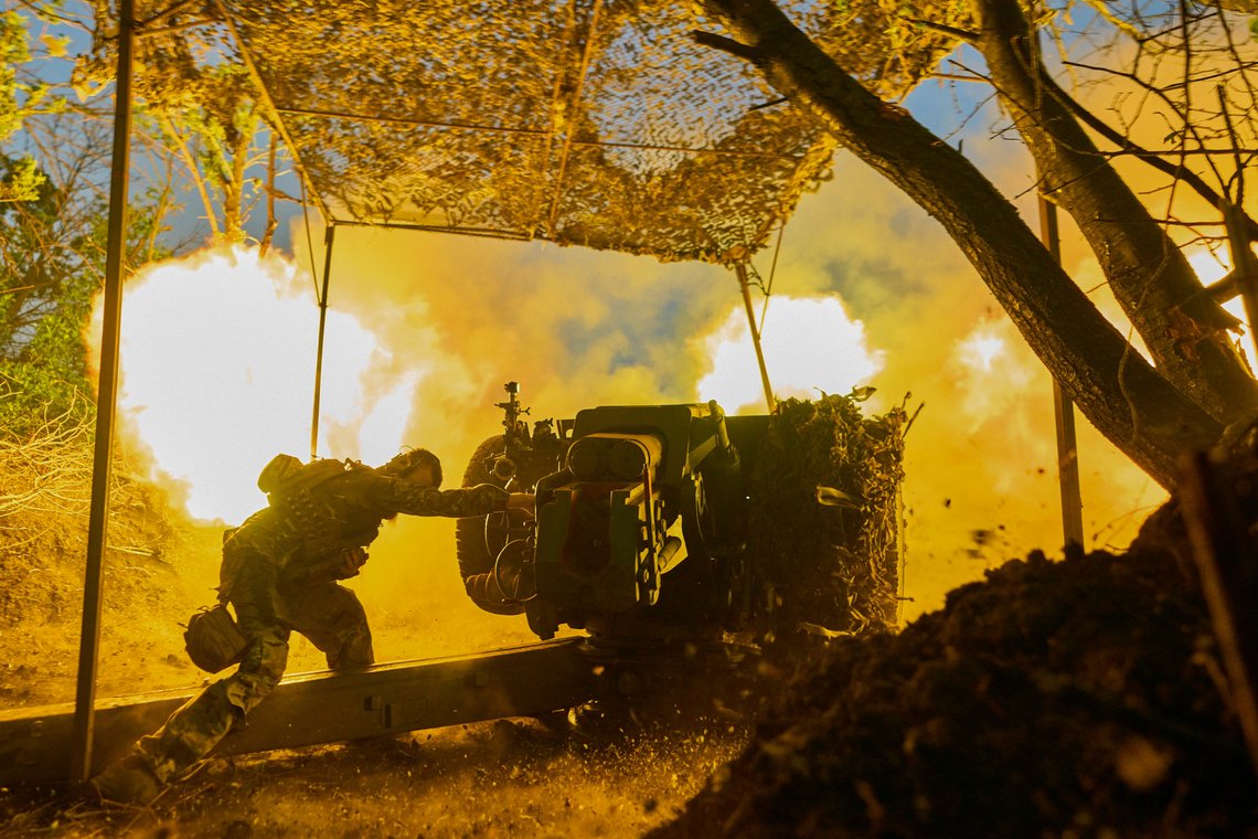 FILE - A Ukrainian serviceman of the 10th Assault Brigade Edelweiss fires a D-30 cannon towards Russian positions at the front line, near Bakhmut, Donetsk region, Ukraine, Wednesday, July 5, 2023. Ukrainian forces are making steady progress along the northern and southern flanks of Bakhmut, in a semi-encirclement of the wrecked city that Russian forces have been occupying since May. (AP Photo/Libkos, File) FILE - A Ukrainian serviceman of the 10th Assault Brigade Edelweiss fires a D-30 cannon towards Russian positions at the front line, near Bakhmut, Donetsk region, Ukraine, Wednesday, July 5, 2023. Ukrainian forces are making steady progress along the northern and southern flanks of Bakhmut, in a semi-encirclement of the wrecked city that Russian forces have been occupying since May. (AP Photo/Libkos, File)