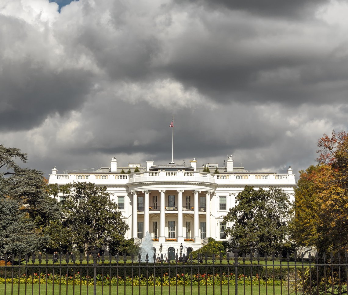 The White House in Washington DC, USA, with stormy sky. Photo: Shutterstock by Lux Blue. The White House in Washington DC, USA, with stormy sky. Photo: Shutterstock by Lux Blue.