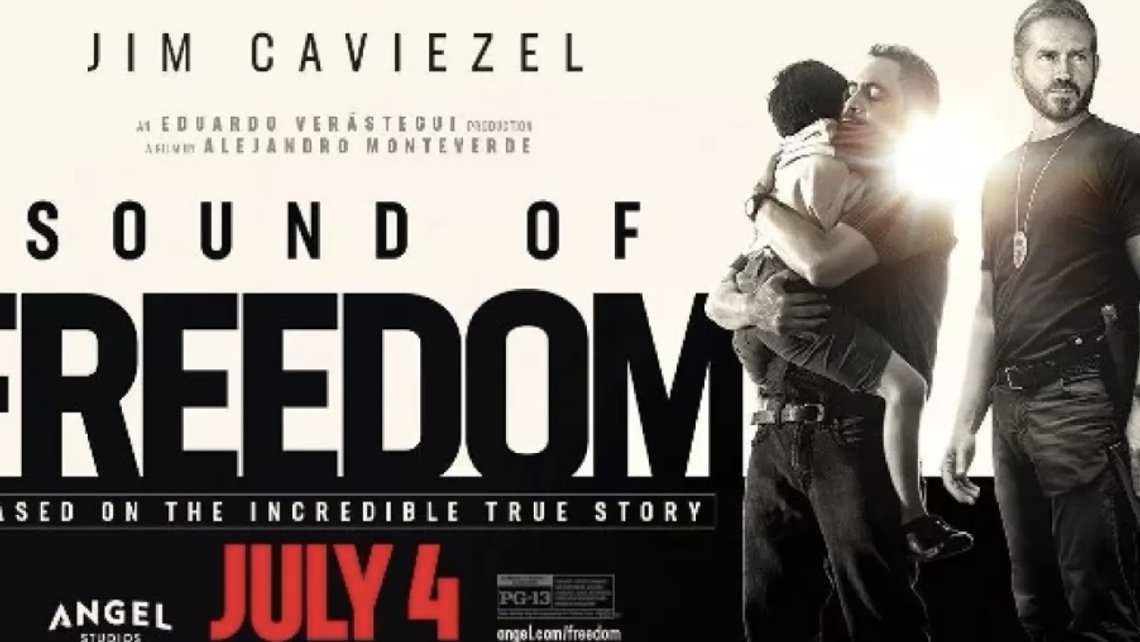 Filmen Sound of Freedom hadde premiere på USAs nasjonaldag. Foto: Filmplakat Filmen Sound of Freedom hadde premiere på USAs nasjonaldag. Foto: Filmplakat
