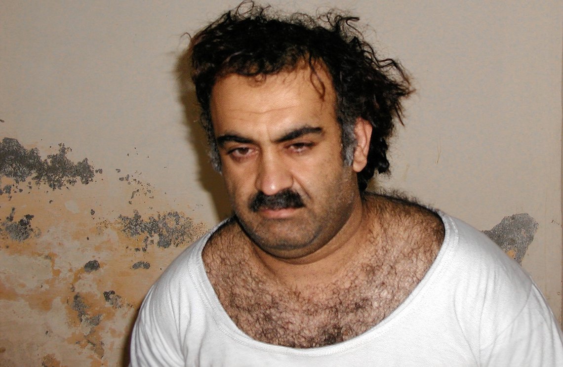 Mohammed after his capture in Pakistan on March 1, 2003. His beard is shaven to confirm his identity. Photo: Wikipedia. Taken by U.S. forces when KSM was captured. Mohammed after his capture in Pakistan on March 1, 2003. His beard is shaven to confirm his identity. Photo: Wikipedia. Taken by U.S. forces when KSM was captured.