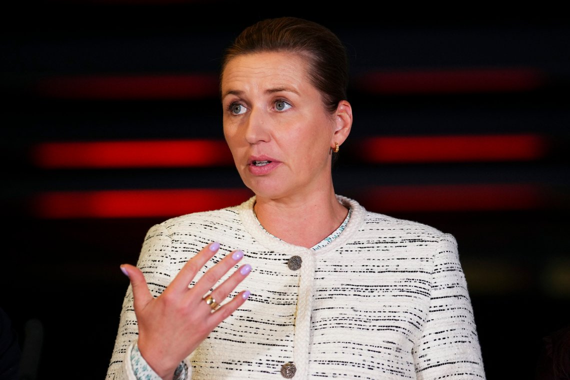Prime Minister of Denmark Mette Frederiksen takes part in a joint press conference during the Nordic Prime Ministers' Meeting in Vestmannaeyjar, Iceland on Monday, June 26, 2023. (Sean Kilpatrick/The Canadian Press via AP) Prime Minister of Denmark Mette Frederiksen takes part in a joint press conference during the Nordic Prime Ministers' Meeting in Vestmannaeyjar, Iceland on Monday, June 26, 2023. (Sean Kilpatrick/The Canadian Press via AP)