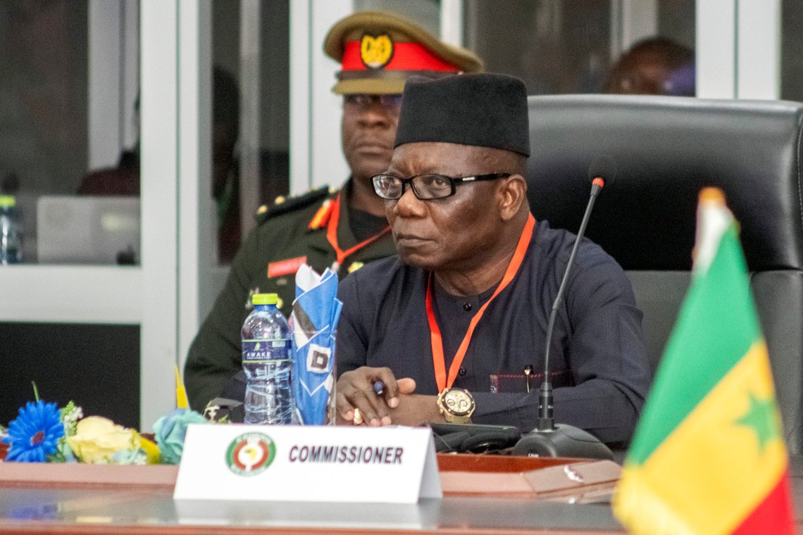 Ecowas' sikkerhetskommissær Abdel-Fatau Musah avbildet under møtet i Ghana torsdag. Foto: Richard Eshun Nanaresh / AP / NTB Ecowas' sikkerhetskommissær Abdel-Fatau Musah avbildet under møtet i Ghana torsdag. Foto: Richard Eshun Nanaresh / AP / NTB