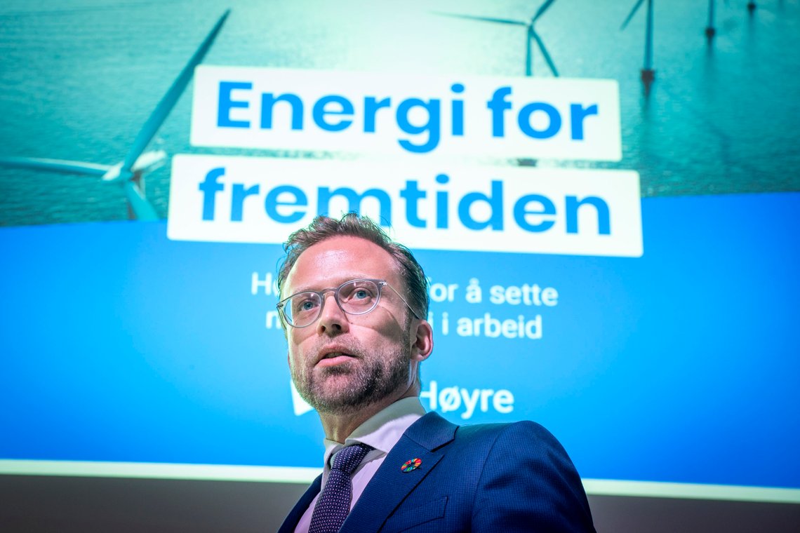 Høyres energi- og miljøpolitiske talsperson Nikolai Astrup lanserer Høyres energiplan «Energi for fremtiden» i Oslo den 31. mars 2023. Foto: Heiko Junge / NTB. Høyres energi- og miljøpolitiske talsperson Nikolai Astrup lanserer Høyres energiplan «Energi for fremtiden» i Oslo den 31. mars 2023. Foto: Heiko Junge / NTB.