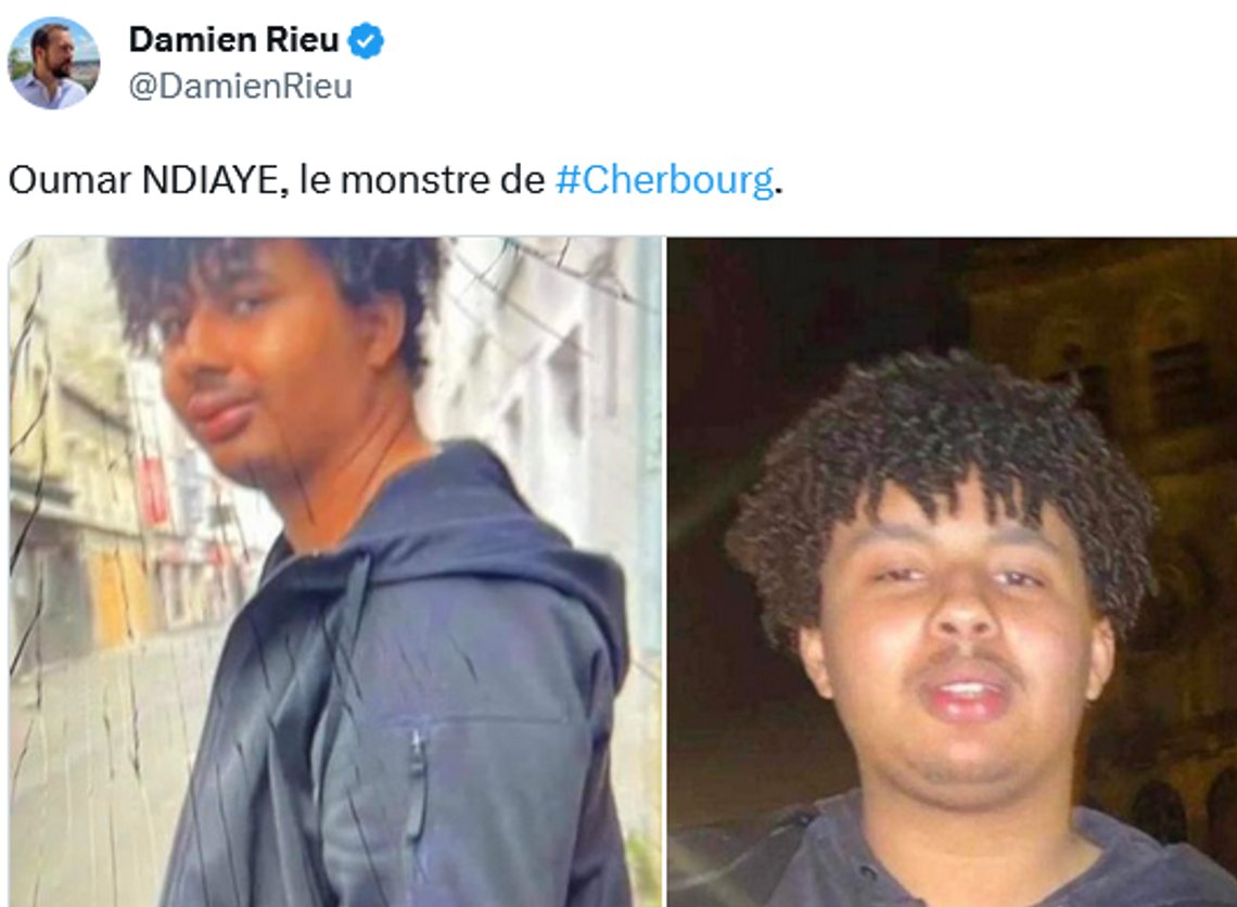 Den tiltalte Oumar Ndiaye. Skjermbilde fra Twitter. Den tiltalte Oumar Ndiaye. Skjermbilde fra Twitter.