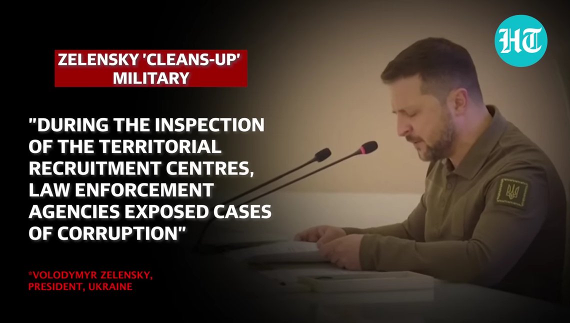 Foto: Skjermbilde fra YouTube, Hindustan Times. Zelensky 'Cleans-up' Ukrainian Army; Fires All Military Recruitment Centre Chiefs. Foto: Skjermbilde fra YouTube, Hindustan Times. Zelensky 'Cleans-up' Ukrainian Army; Fires All Military Recruitment Centre Chiefs.