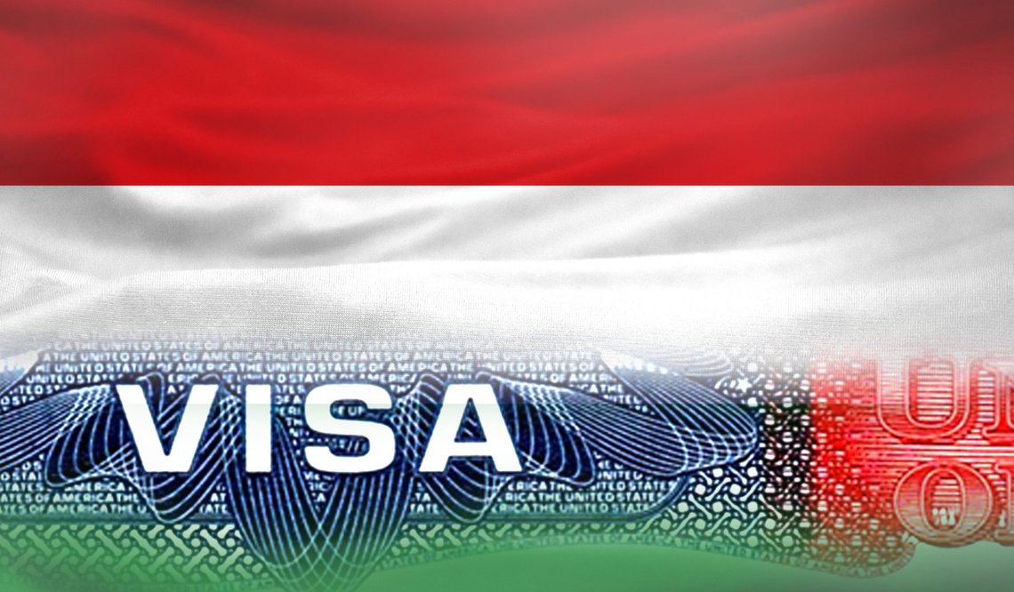 United States of America Visa Document, with Hungary flag in the background. Photo: Shutterstock by Millenius, Belarus. United States of America Visa Document, with Hungary flag in the background. Photo: Shutterstock by Millenius, Belarus.