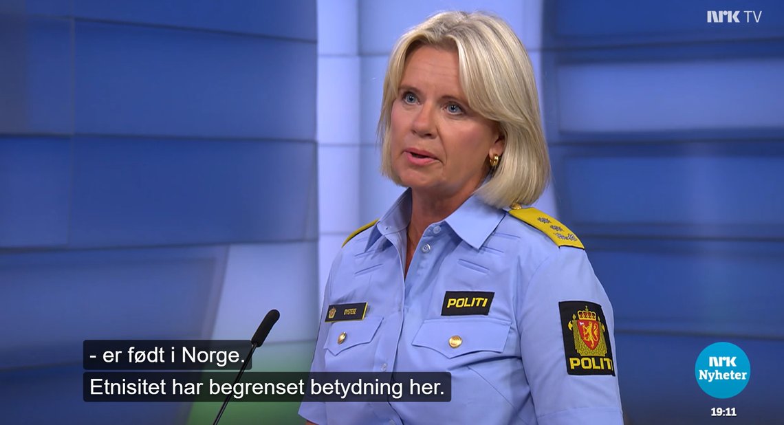 Politimester i Oslo Ida Melbo Øystese. Skjermdump, NRK. Politimester i Oslo Ida Melbo Øystese. Skjermdump, NRK.