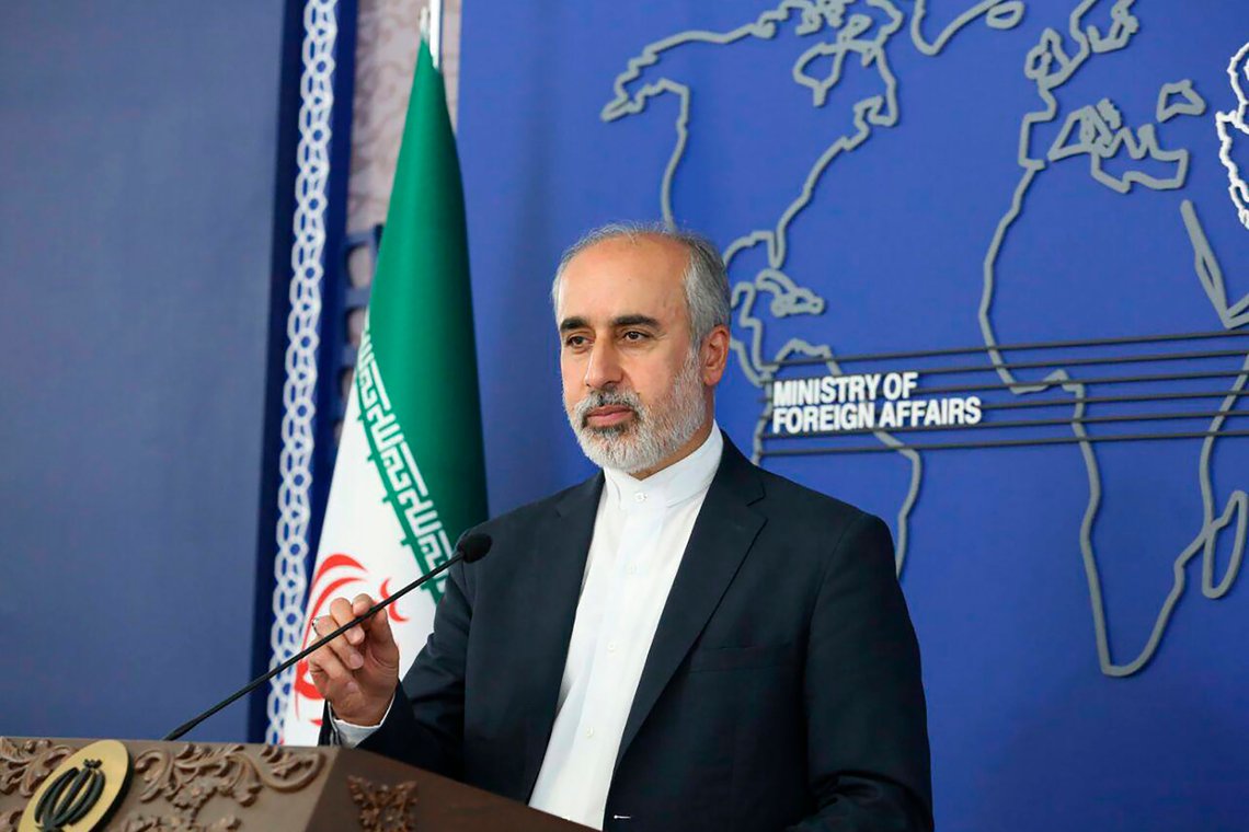 FILE - In this photo released on Aug. 11, 2022, by the Iranian Foreign Ministry, Foreign Ministry spokesperson Nasser Kanaani speaks in Tehran, Iran. Some $6 billion of Iranian assets once frozen in South Korea is in Qatar, a key element for a planned prisoner swap between Tehran and the United States, an Iranian official said Monday, Sept. 18, 2023. (Iranian Foreign Ministry via AP, File) FILE - In this photo released on Aug. 11, 2022, by the Iranian Foreign Ministry, Foreign Ministry spokesperson Nasser Kanaani speaks in Tehran, Iran. Some $6 billion of Iranian assets once frozen in South Korea is in Qatar, a key element for a planned prisoner swap between Tehran and the United States, an Iranian official said Monday, Sept. 18, 2023. (Iranian Foreign Ministry via AP, File)