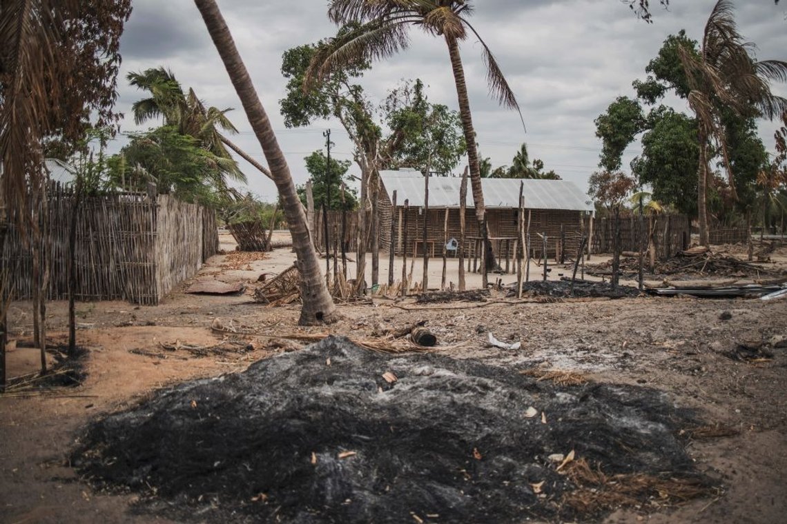 A mound of ashes is seen in the recently attacked village of Aldeia da Paz outside Macomia, on August 24, 2019. - On August 1st, the inhabitants of Aldeia da Paz joined the long list of victims of a faceless Islamist group that has been sowing death and terror for nearly two years in the north of the country, which welcomes from August 4 the Pope. (Photo by MARCO LONGARI / AFP) (Photo by MARCO LONGARI/AFP via Getty Images) A mound of ashes is seen in the recently attacked village of Aldeia da Paz outside Macomia, on August 24, 2019. - On August 1st, the inhabitants of Aldeia da Paz joined the long list of victims of a faceless Islamist group that has been sowing death and terror for nearly two years in the north of the country, which welcomes from August 4 the Pope. (Photo by MARCO LONGARI / AFP) (Photo by MARCO LONGARI/AFP via Getty Images)