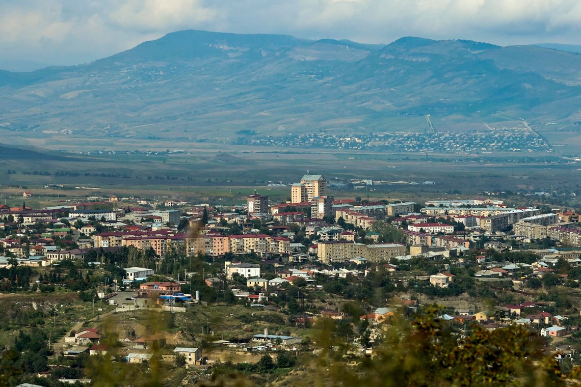 A view of Khankendi, Azerbaijan on Monday, Oct. 2, 2023 which is also known as Stepanakert, Karabakh to Armenians. (AP Photo/Aziz Karimov) A view of Khankendi, Azerbaijan on Monday, Oct. 2, 2023 which is also known as Stepanakert, Karabakh to Armenians. (AP Photo/Aziz Karimov)