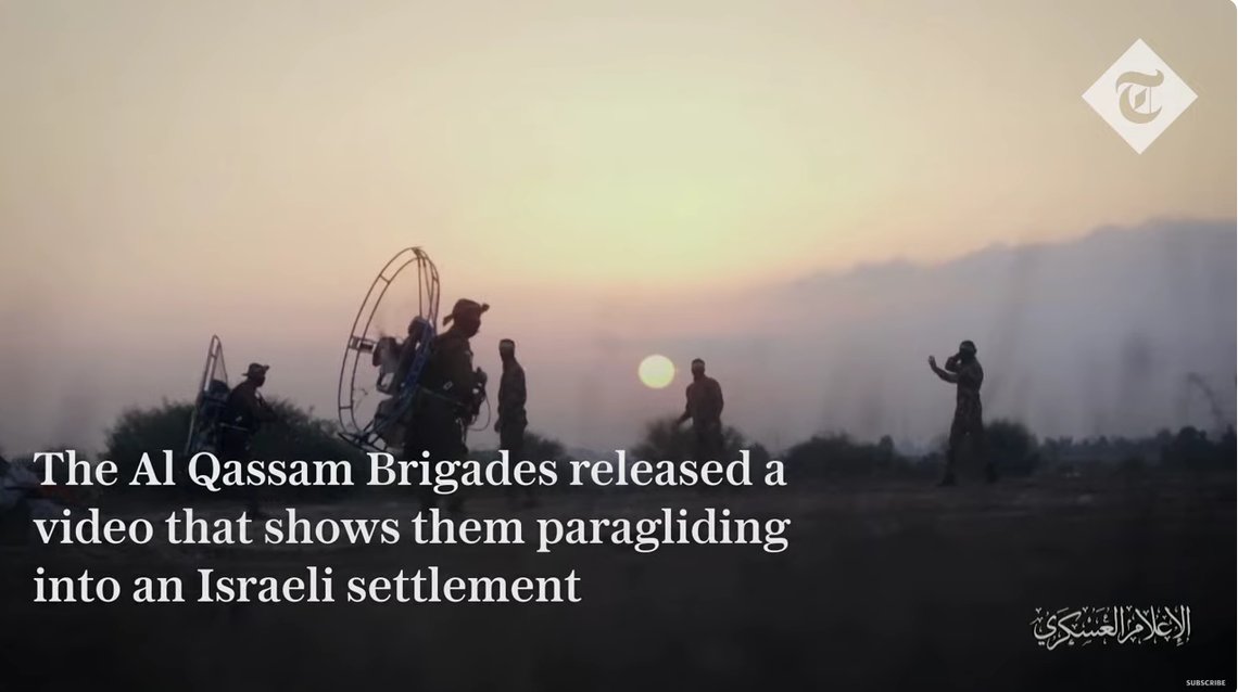 Foto: Skjermbilde fra YouTube. The Telegraph. Israel war: Hamas used motor-powered hang gliders to infiltrate Israel. Foto: Skjermbilde fra YouTube. The Telegraph. Israel war: Hamas used motor-powered hang gliders to infiltrate Israel.