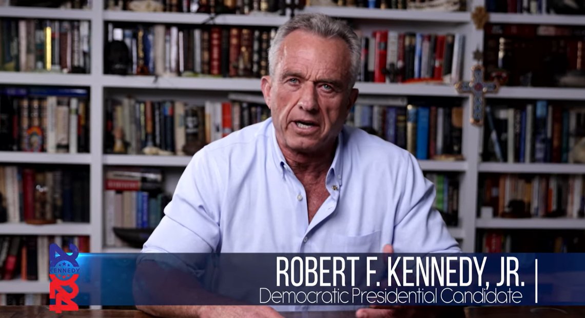 Robert F. Kennedy stilte først som presidentkandidat for Demokratene, men er nå uavhengig. Stillbilde YouTube Robert F. Kennedy stilte først som presidentkandidat for Demokratene, men er nå uavhengig. Stillbilde YouTube