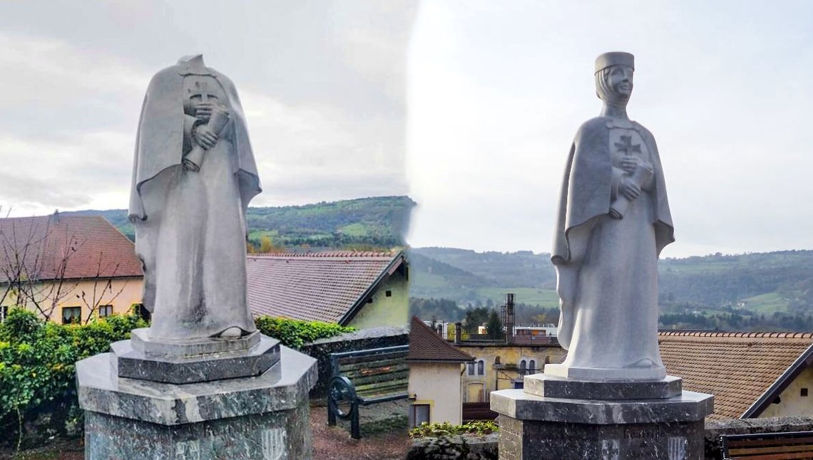 Beatrice de Savoie som hun nu fremstår – og som hun fremsto for få dager siden. Foto fra Twitter Beatrice de Savoie som hun nu fremstår – og som hun fremsto for få dager siden. Foto fra Twitter