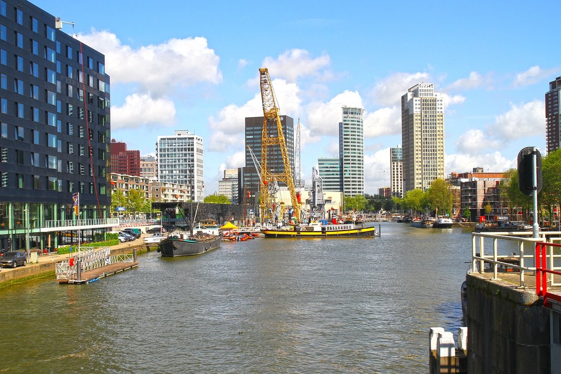 Rotterdam i Nederland, arkivbilde fra Pixabay. Rotterdam i Nederland, arkivbilde fra Pixabay.