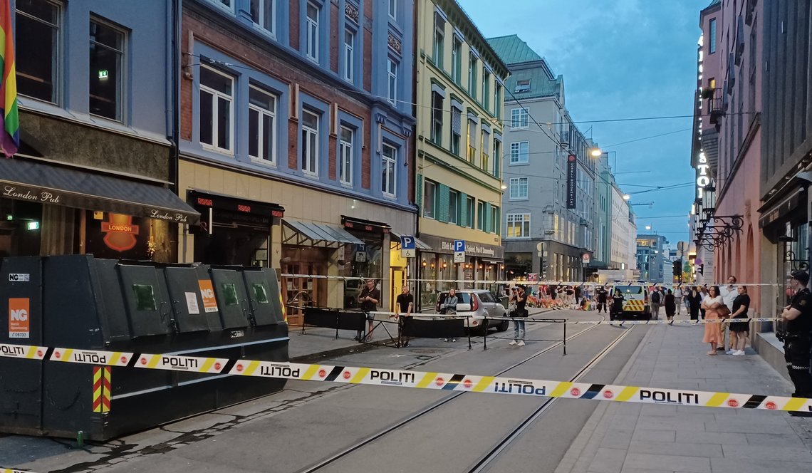Arkivbilde fra det islamske terrorangrepet i Oslo 25. juni 2022. Arkivbilde fra det islamske terrorangrepet i Oslo 25. juni 2022.