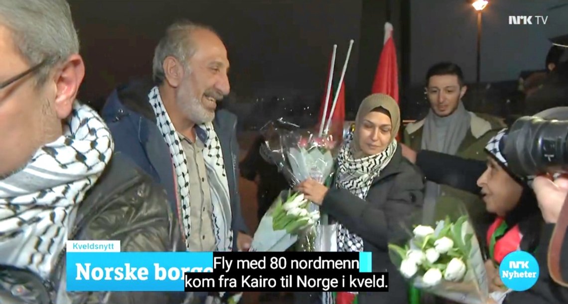 Det første flyet med "nordmenn" fra Gaza, hadde 80 personer ombord, ifølge NRK, (Skjermdump NRK 18. november 2023) Det første flyet med "nordmenn" fra Gaza, hadde 80 personer ombord, ifølge NRK, (Skjermdump NRK 18. november 2023)