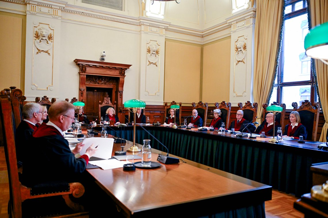Oslo 20231031.
Domsavsigelsen i Acer-saken i Høyesteretten i Oslo.
Foto: Martin Solhaug Standal / NTB Oslo 20231031.
Domsavsigelsen i Acer-saken i Høyesteretten i Oslo.
Foto: Martin Solhaug Standal / NTB