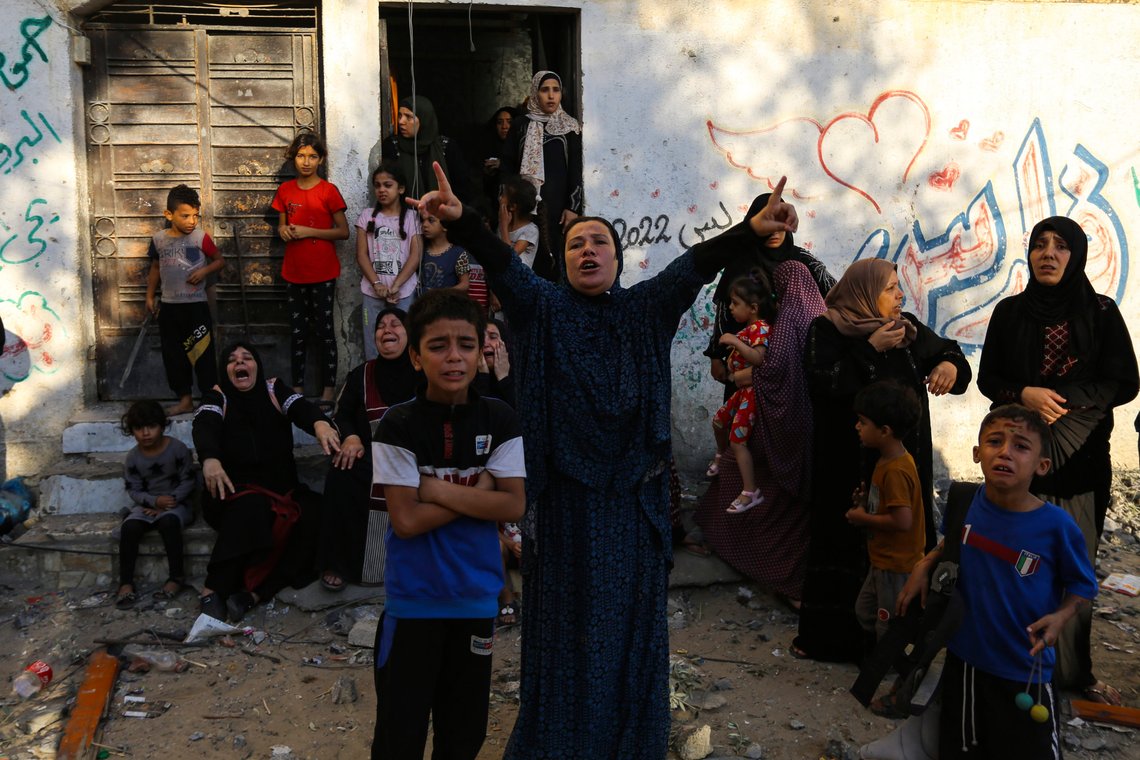 Palestinske kvinner og barn i Gaza. Foto: AP/Abed Khaled Palestinske kvinner og barn i Gaza. Foto: AP/Abed Khaled