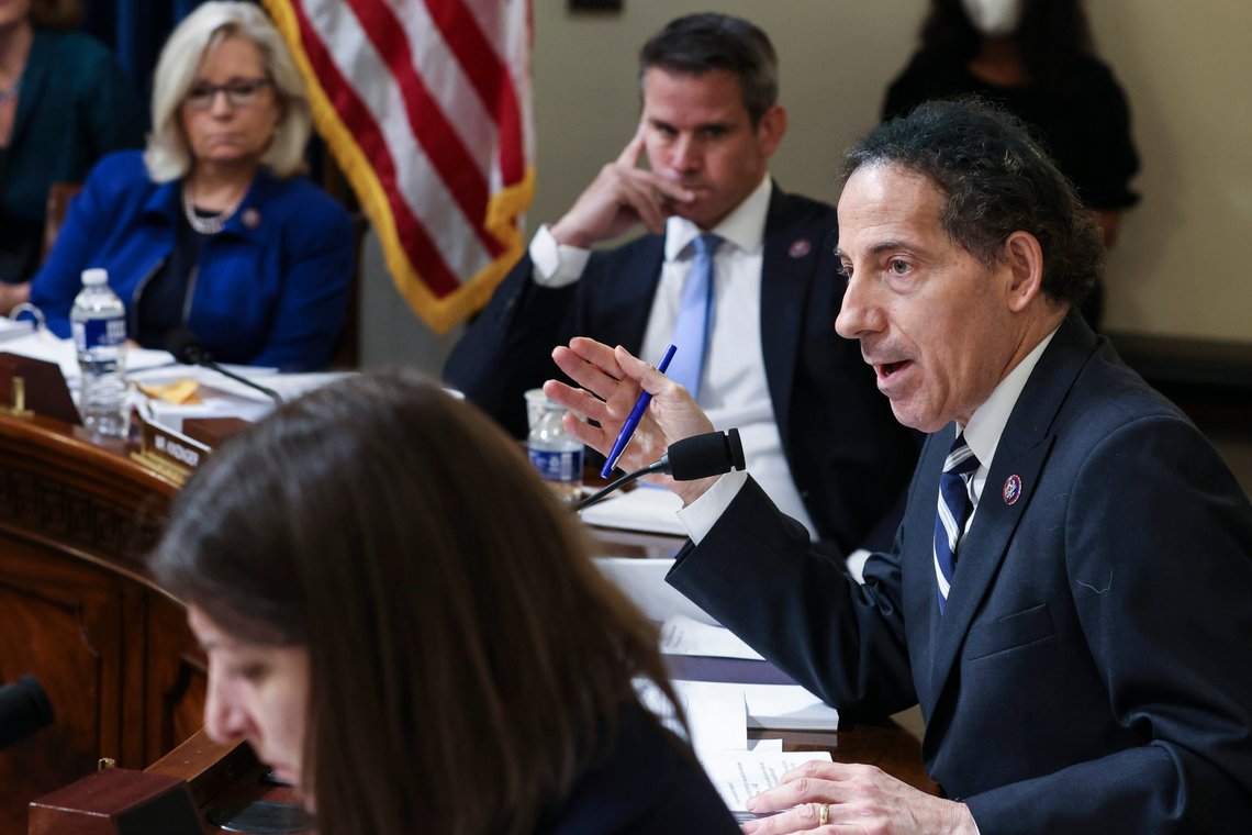 FILE - In this July 27, 2021, file photo Rep. Jamie Raskin, D-Md., speaks during the House select committee hearing on the Jan. 6 attack on Capitol Hill in Washington. The House Committee investigating the insurrection at the U.S. Capitol in January is demanding a host of records from the White House and several government intelligence and law enforcement agencies. (Oliver Contreras/The New York Times via AP, Pool, File) FILE - In this July 27, 2021, file photo Rep. Jamie Raskin, D-Md., speaks during the House select committee hearing on the Jan. 6 attack on Capitol Hill in Washington. The House Committee investigating the insurrection at the U.S. Capitol in January is demanding a host of records from the White House and several government intelligence and law enforcement agencies. (Oliver Contreras/The New York Times via AP, Pool, File)
