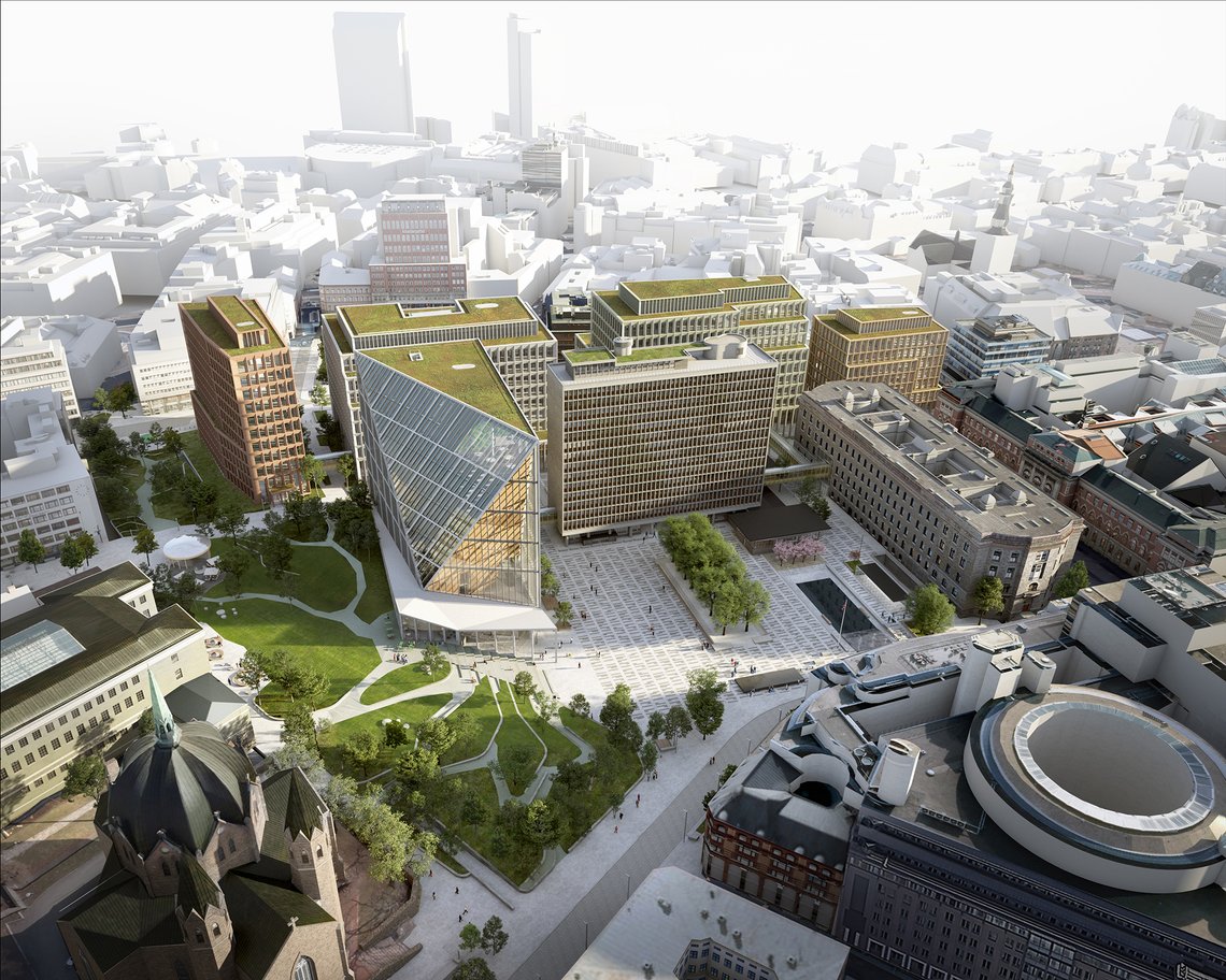 Oslo 20200329.
Illustrasjon. Oversiktsbilde av det nye regjeringskvartalet. Planlagt byggestart er neste år, med ferdigstillelse i 2029.
Foto: Statsbygg/Team Urbis / NTB Oslo 20200329.
Illustrasjon. Oversiktsbilde av det nye regjeringskvartalet. Planlagt byggestart er neste år, med ferdigstillelse i 2029.
Foto: Statsbygg/Team Urbis / NTB