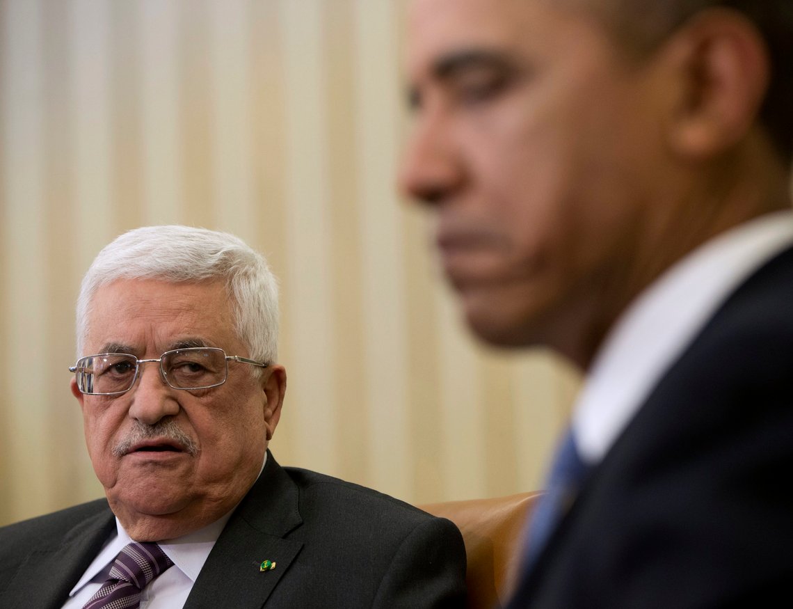 President Obama i møte med palestinernes president Mahmoud Abbas i 2014. Foto: AP /Pablo Martinez Monsivais, /NTB President Obama i møte med palestinernes president Mahmoud Abbas i 2014. Foto: AP /Pablo Martinez Monsivais, /NTB