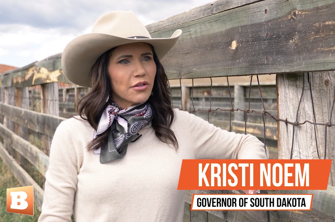 Kristi Noem (R) er guvernør i South Dakota. Stillbilde video/ Breitbart Kristi Noem (R) er guvernør i South Dakota. Stillbilde video/ Breitbart